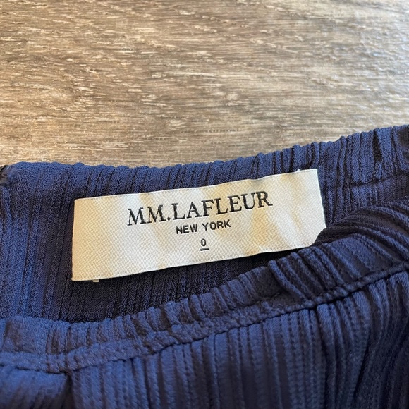 NWT MM LaFleur Montgomery Pleated Jersey Blue Pencil Skirt in Size 0 - Picture 4 of 7